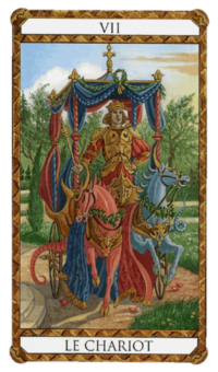 El Arcano Mayor El Carro según el diseño del Tarot Ambre