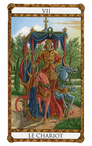 El Arcano Mayor El Carro según el diseño del Tarot Ambre