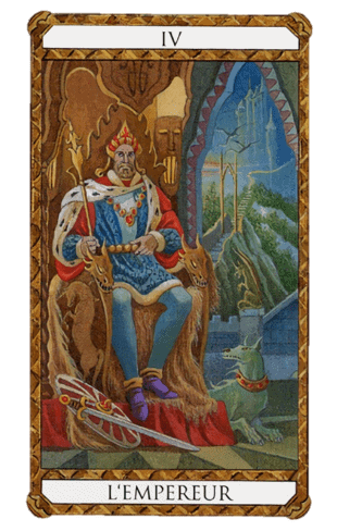 El Emperador Arcanos Mayores según el diseño del Tarot Ambre