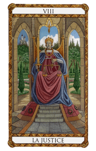 El Arcano Mayor La Justicia según el diseño del Tarot Ambre