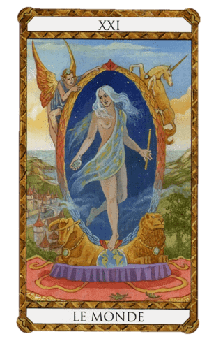 UsaTuTarot El Arcano Mayor El Mundo según el diseño del Tarot Ambre