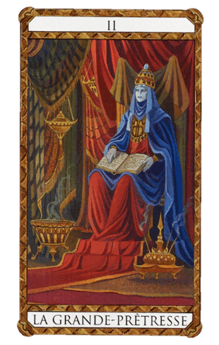 El Arcano Mayor La Papisa según el diseño del Tarot Ambre
