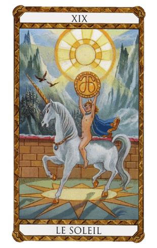 El Arcano Mayor El Sol según el diseño del Tarot Ambre