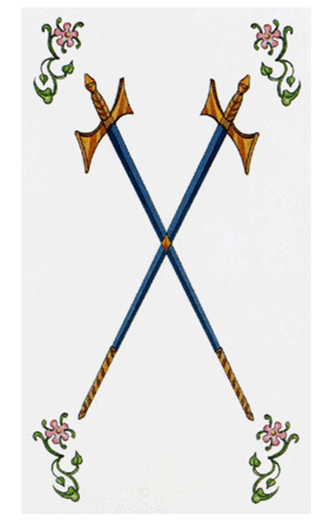 El Dos de Espadas Arcanos Menores según el diseño del Tarot Ambre