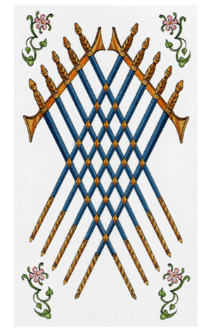 El Diez de Espadas Arcano Menor según el diseño del Tarot Ambre