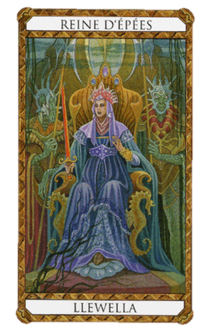 La Reina de Espadas Arcano Menor según el diseño del Tarot Ambre