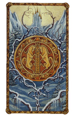 El As de Oros Arcano Menor según el diseño del Tarot Ambre